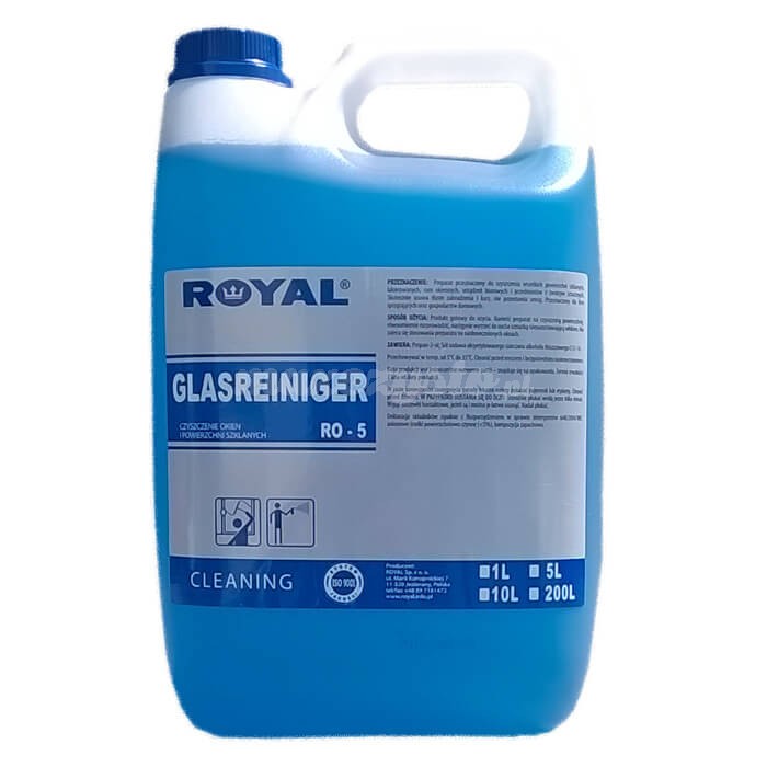 Royal RO-5 GLASREINIGER 5L  Preparat przeznaczony do czyszczenia szyb, okien
