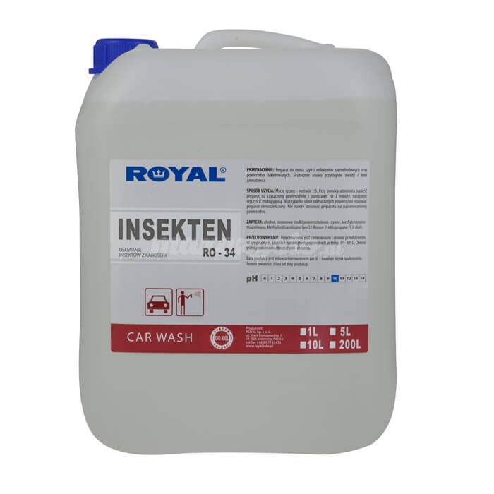 Royal RO-34 INSEKTEN 5L Skutecznie usuwa przyklejone owady i inne zabrudzenia