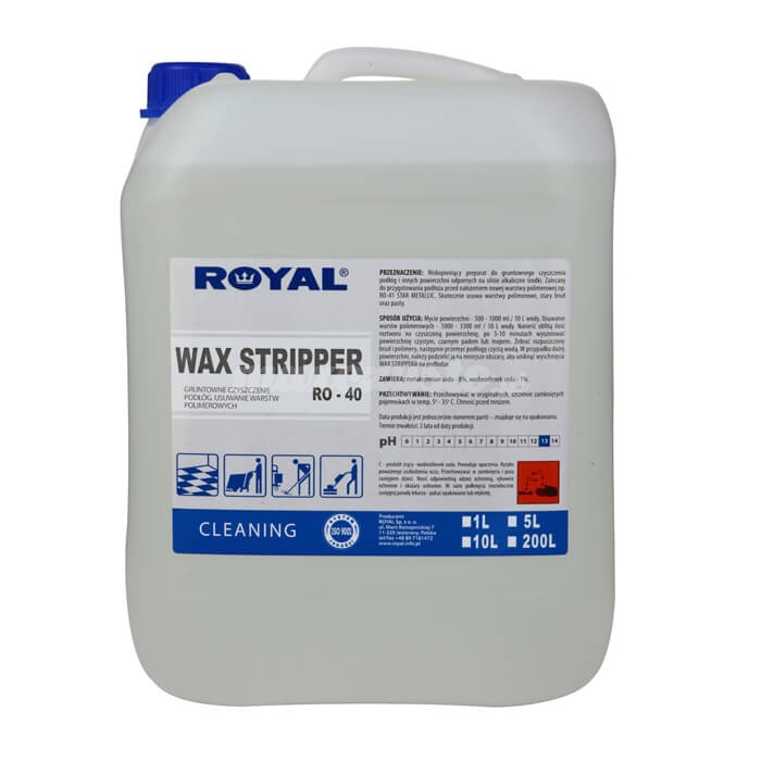 Royal RO-40 WAX STRIPPER 5L Niskopieniący preparat do gruntownego czyszczenia podłóg
