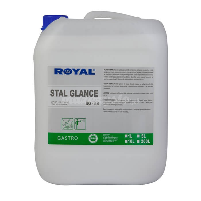 Royal RO-58 STAL GLANCE 5L Wysokowydajny preparat do czyszczenia i pielęgnacji powierzchni ze stali nierdzewnej