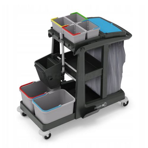 Numatic EM3 SRK16 SRK21 – wózek serwisowy z wiadrami 2 × 17 l i wyciskarką doczołową