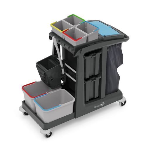 Numatic EM5 SRK16 SRK21 – wózek serwisowy z wyciskarką i dwiema wysuwanymi kuwetami