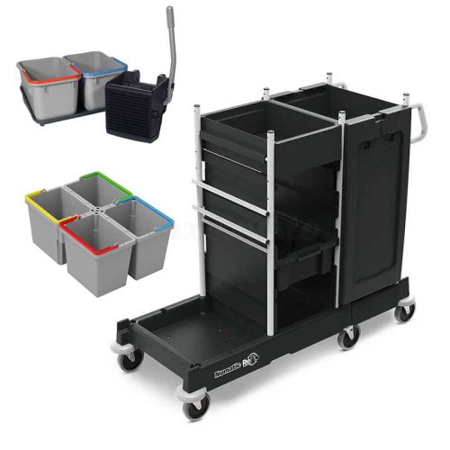 Numatic Servomatic SM3 SRK1 SRK21 wózek serwisowy z wyciskarką i wychylnym pojemnikiem na odpady