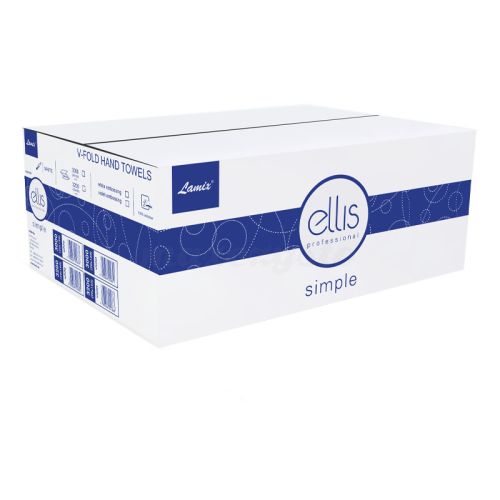 Ręczniki papierowe Ellis Professional Simple 3000 – celuloza, 2 warstwy, białe, 2837